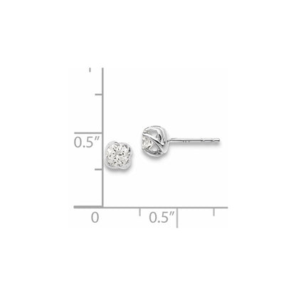 14K Weißgold Ohrringe mit echten Diamanten