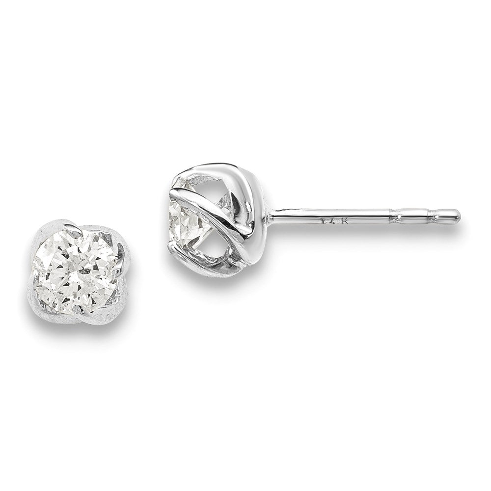 14K Weißgold Ohrringe mit echten Diamanten