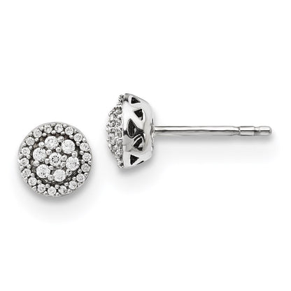 14K Weißgold Ohrringe mit echten Diamanten