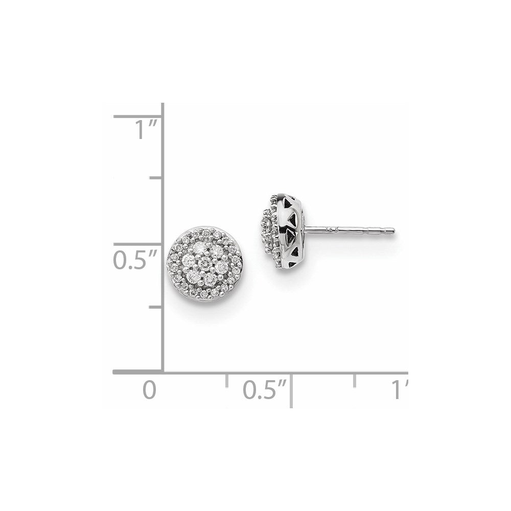 14K Weißgold Diamant-Ohrringe (echte Diamanten)