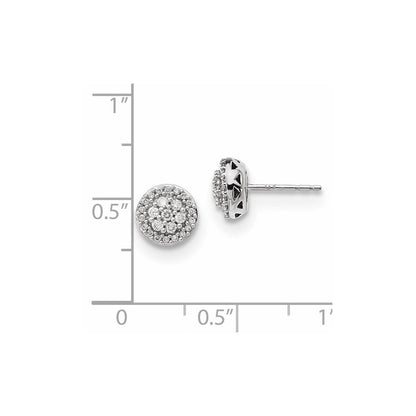 14K Weißgold Diamant-Ohrringe (echte Diamanten)