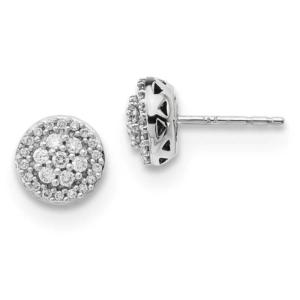14K Weißgold Diamant-Ohrringe (echte Diamanten)