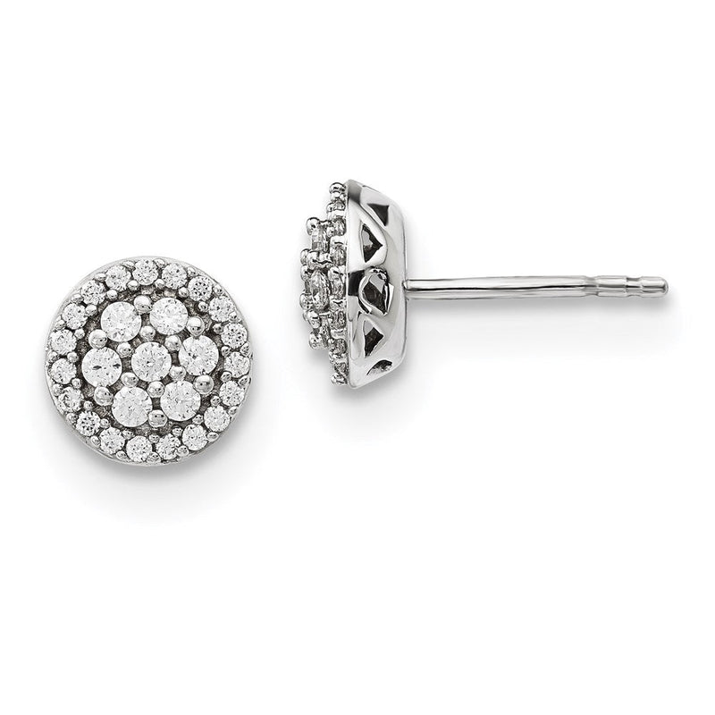 14K Weißgold Ohrringe mit echten Diamanten