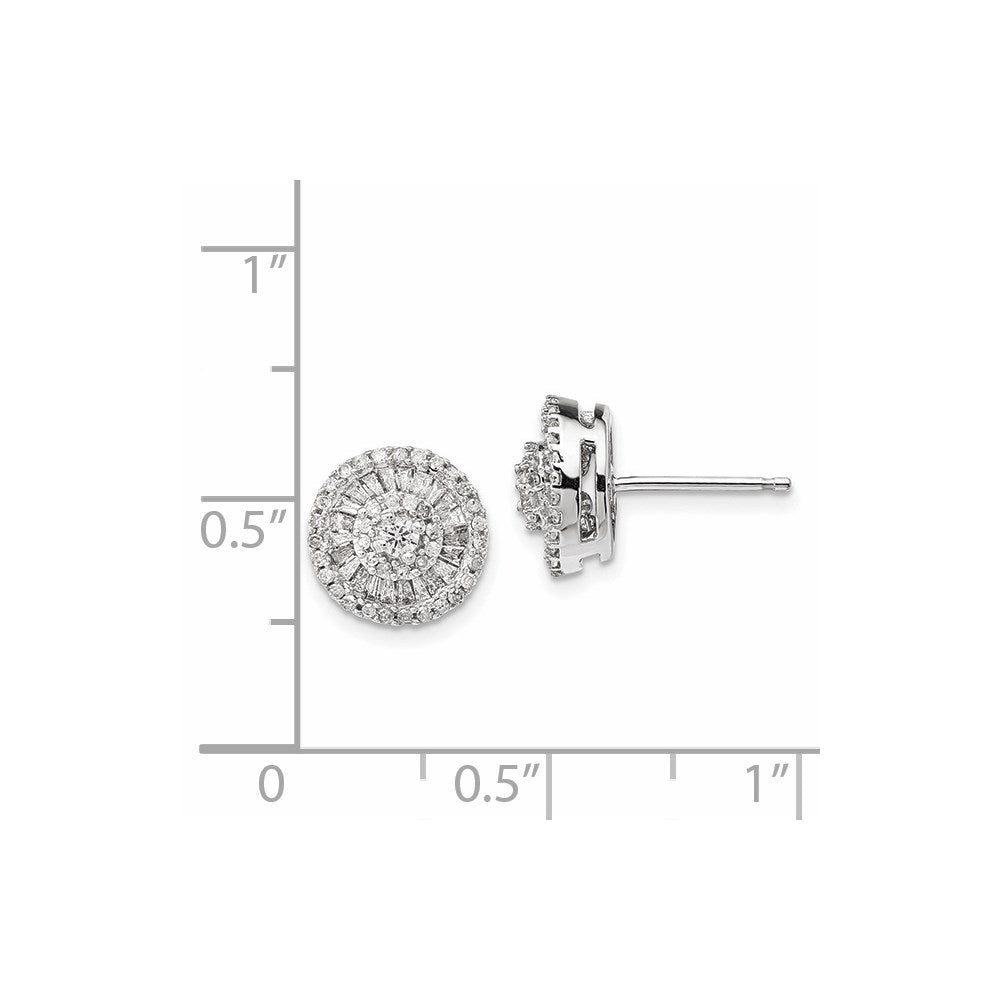 14K Weißgold Ohrringe mit echten Diamanten