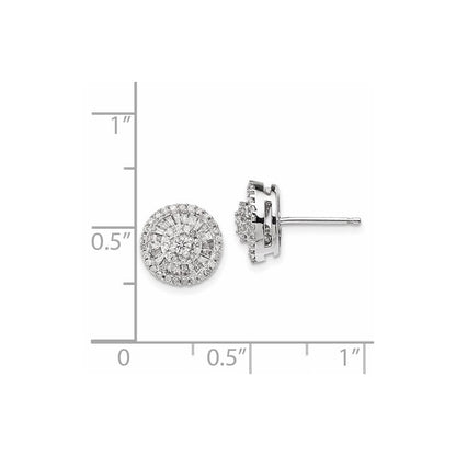 14K Weißgold Ohrringe mit echten Diamanten