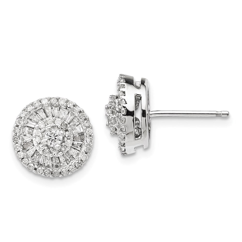 14K Weißgold Ohrringe mit echten Diamanten