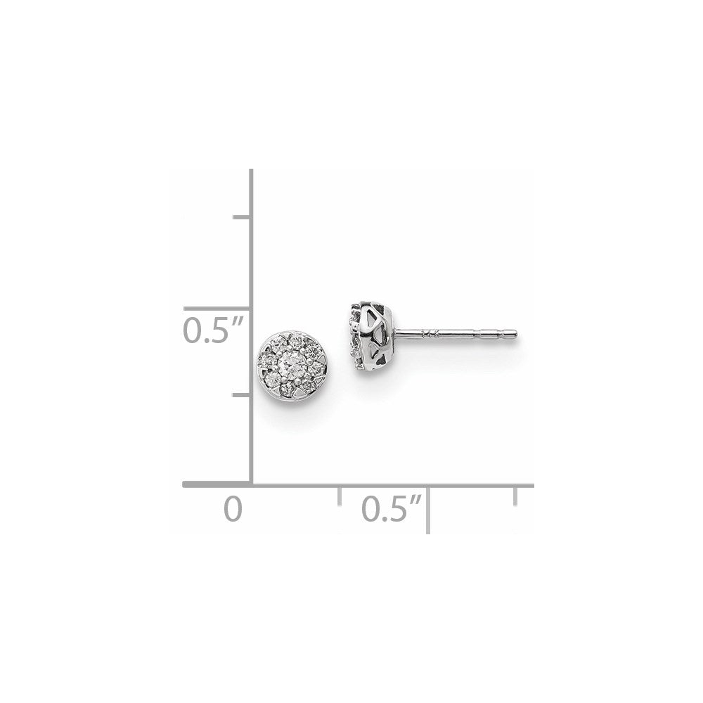 14K Weißgold Ohrringe mit echten Diamanten