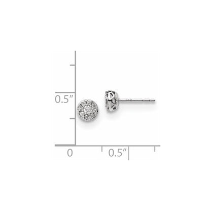14K Weißgold Ohrringe mit echten Diamanten