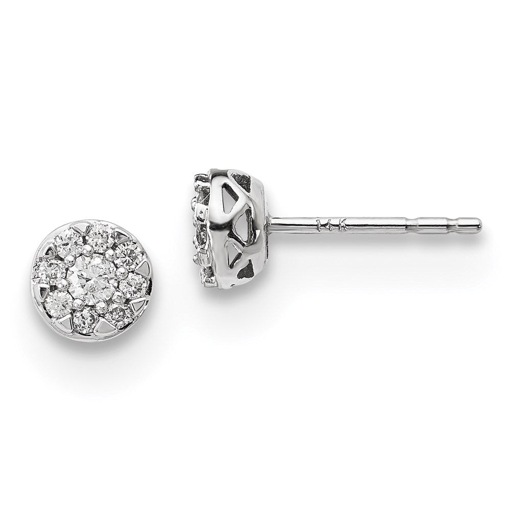 14K Weißgold Ohrringe mit echten Diamanten