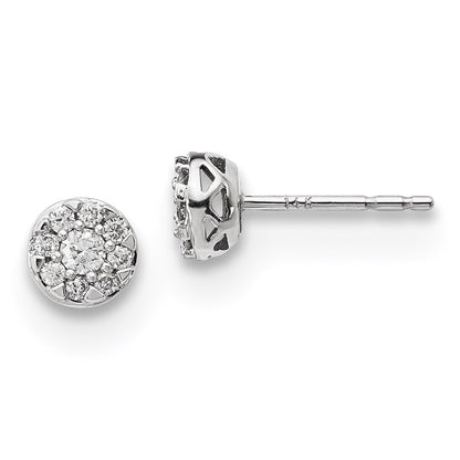 14K Weißgold Ohrringe mit echten Diamanten