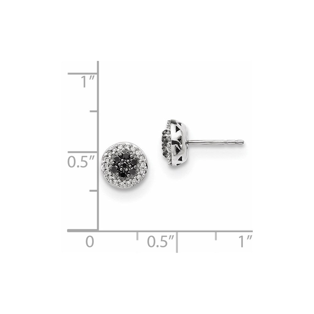 14K Weißgold Ohrringe mit schwarzen/weißen echten Diamanten