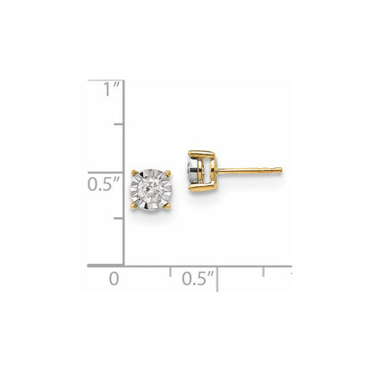 14K Gelbgold Ohrringe mit echten Diamanten