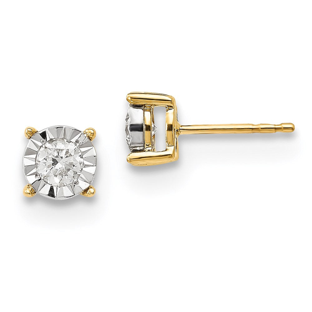 14K Gelbgold Ohrringe mit echten Diamanten