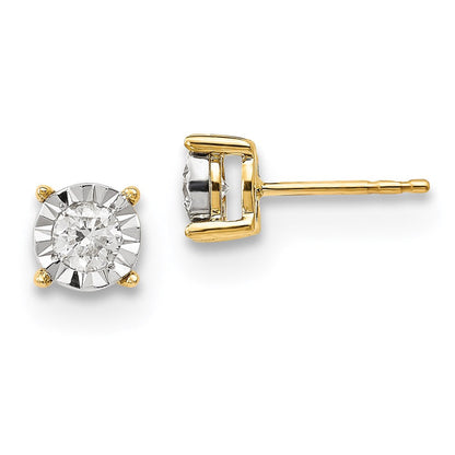 14K Gelbgold Ohrringe mit echten Diamanten