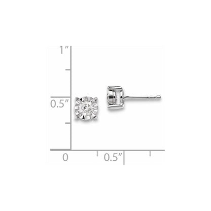 14K Weißgold Diamant-Ohrringe, echte Diamanten