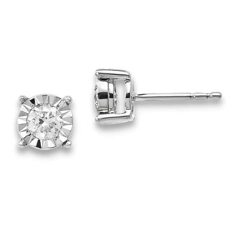14K Weißgold Diamant-Ohrringe, echte Diamanten