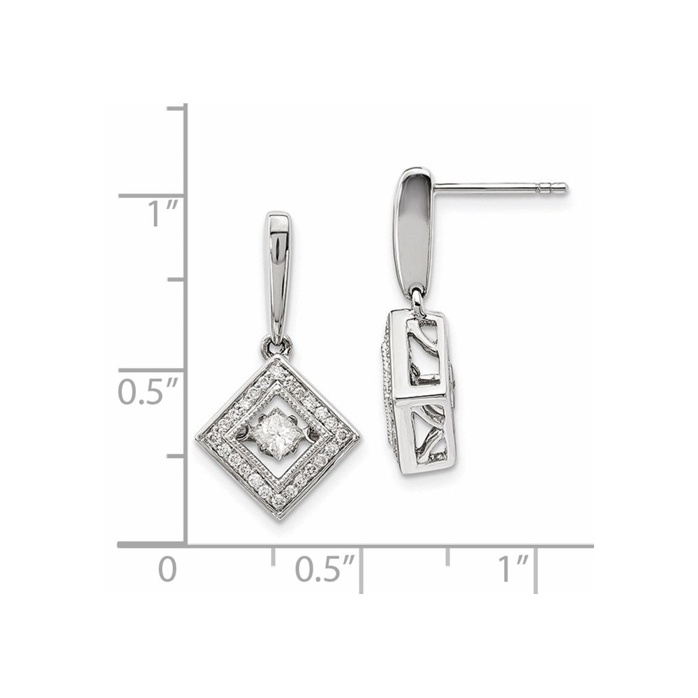 14K Weißgold Ohrringe mit lebendigen echten Diamanten