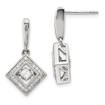 14K Weißgold Ohrringe mit lebendigen echten Diamanten