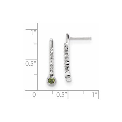14K Weißgold Ohrringe mit grünen/weißen echten Diamanten