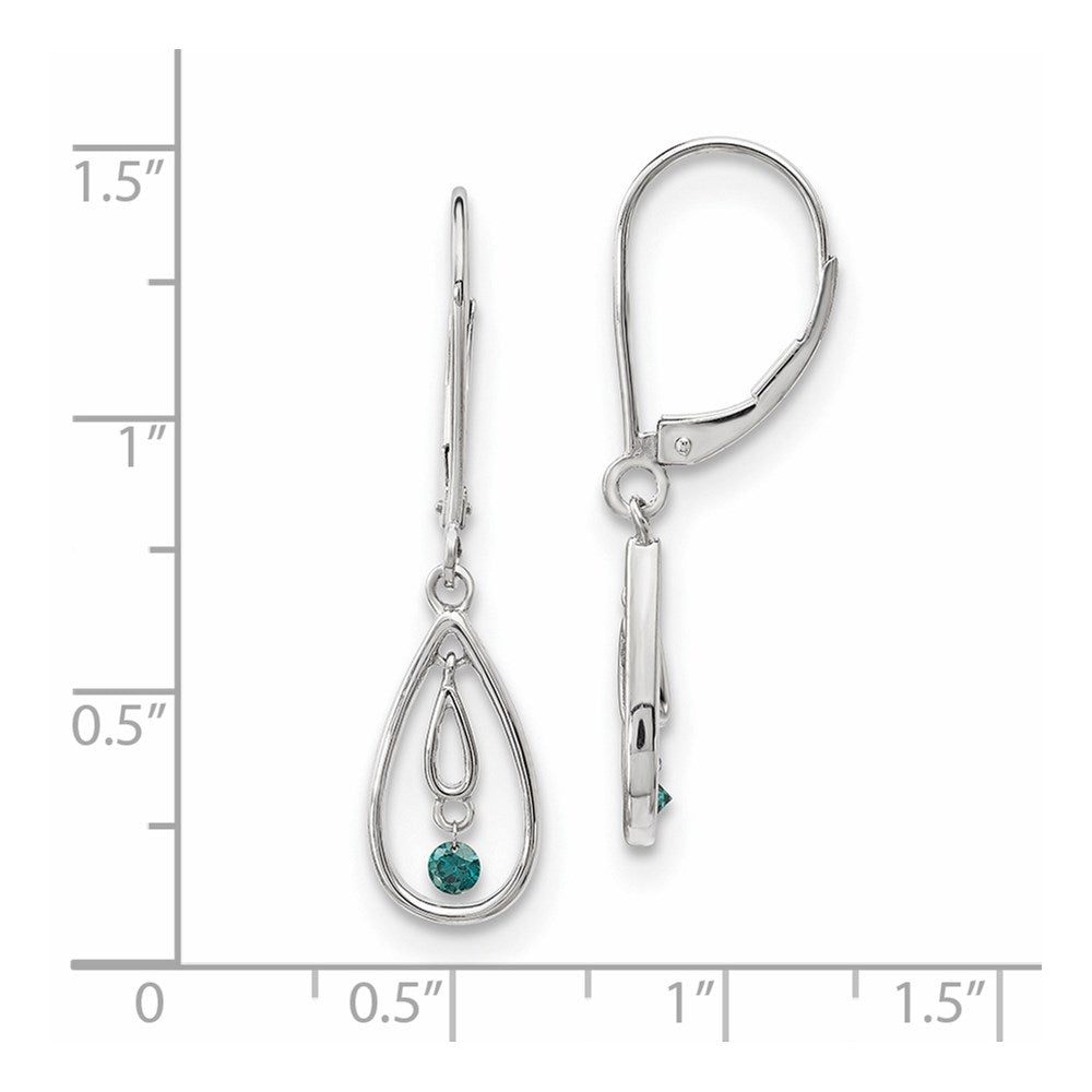 14K Weißgold Ohrringe mit blauen Diamanten