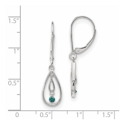 14K Weißgold Ohrringe mit blauen Diamanten