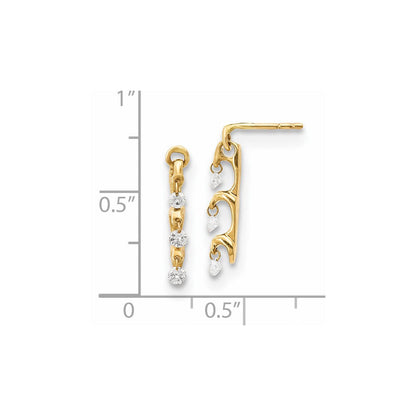 14K Gelbgold Diamant-Ohrhänger, echt