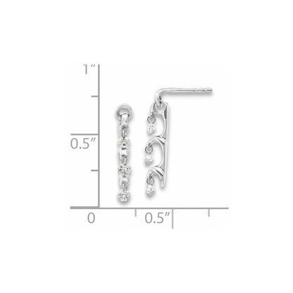 14K Weißgold Diamant-Ohrringe, echt