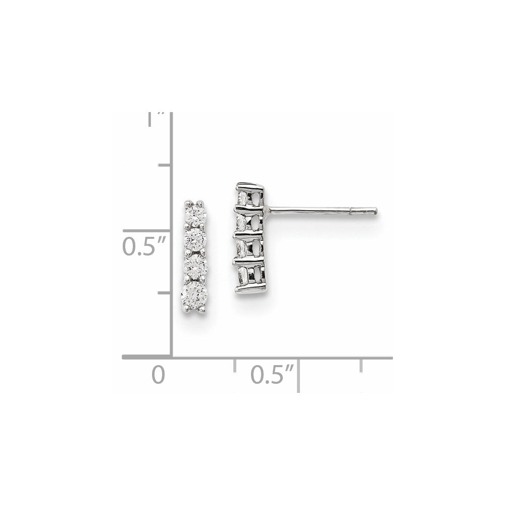 14K Weißgold Ohrringe mit echten Diamanten