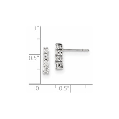 14K Weißgold Ohrringe mit echten Diamanten