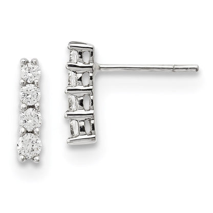 14K Weißgold Ohrringe mit echten Diamanten