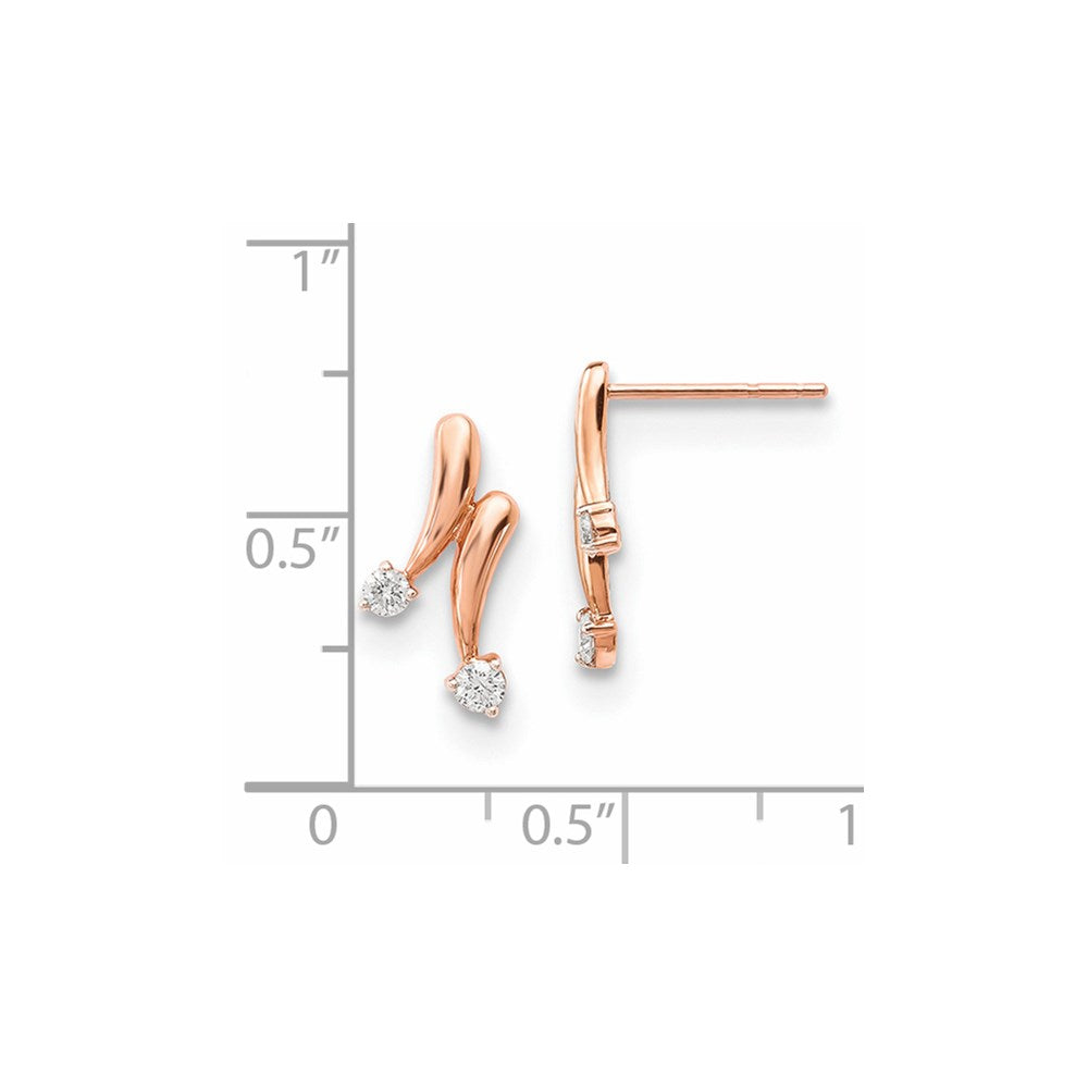 14K Roségold Diamant-Ohrringe
