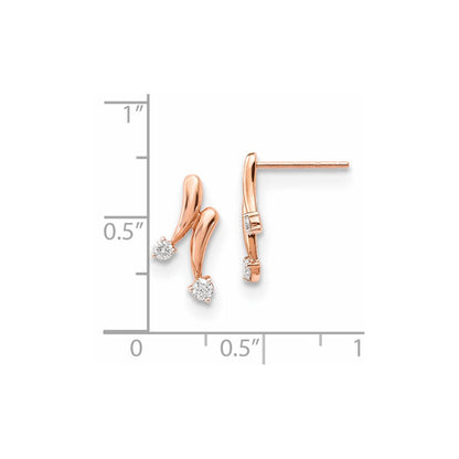 14K Roségold Diamant-Ohrringe