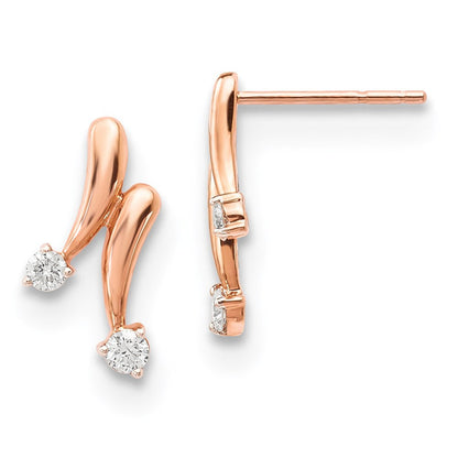 14K Roségold Diamant-Ohrringe