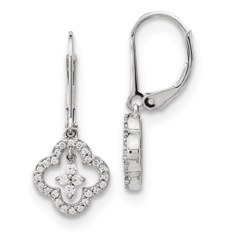 14K Weißgold Diamant-Ohrringe