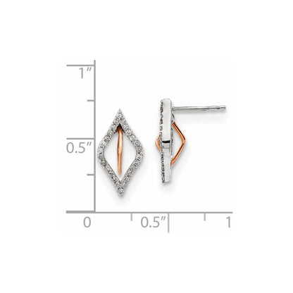 14K Gelbgold Weiß-/Roségold Echte Diamant-Ohrringe