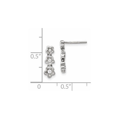 14K Weißgold Ohrringe mit echten Diamanten