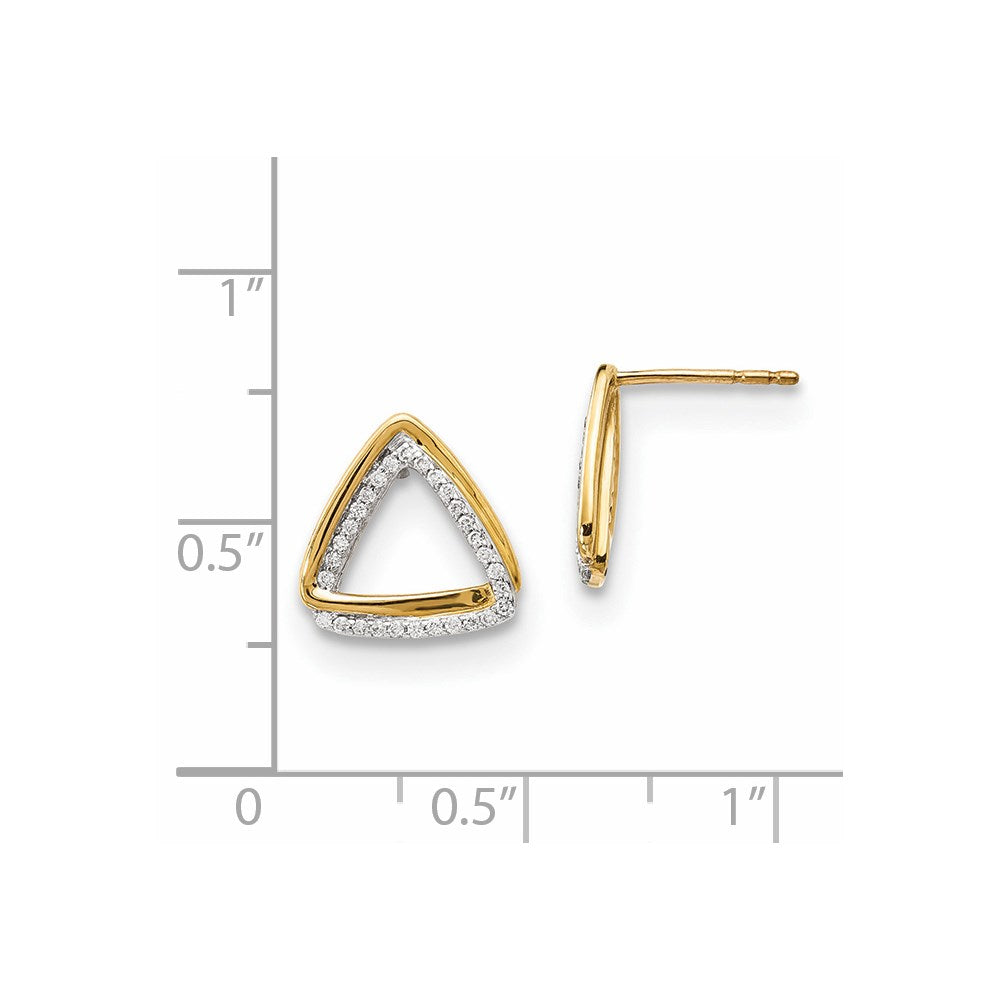 14K Gelbgold Ohrringe mit echten Diamanten