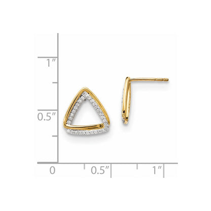 14K Gelbgold Ohrringe mit echten Diamanten