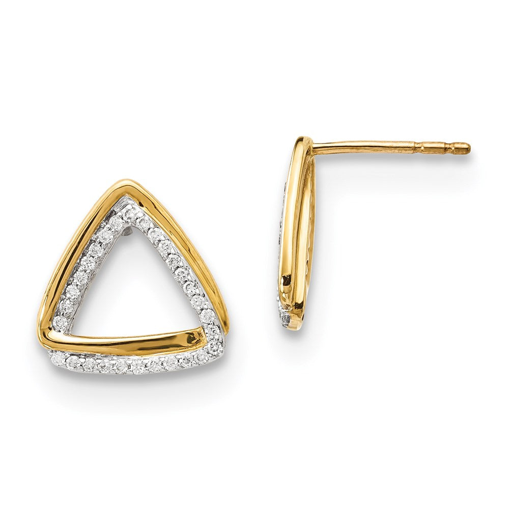 14K Gelbgold Ohrringe mit echten Diamanten