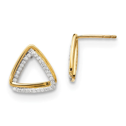 14K Gelbgold Ohrringe mit echten Diamanten