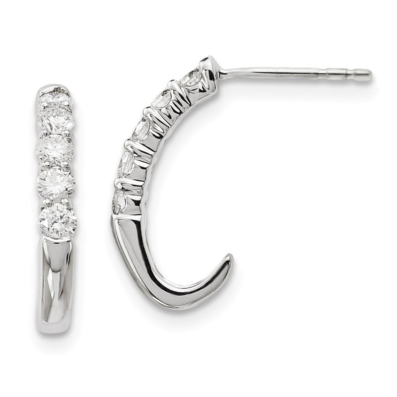 14K Weißgold Echte Diamant-Ohrringe