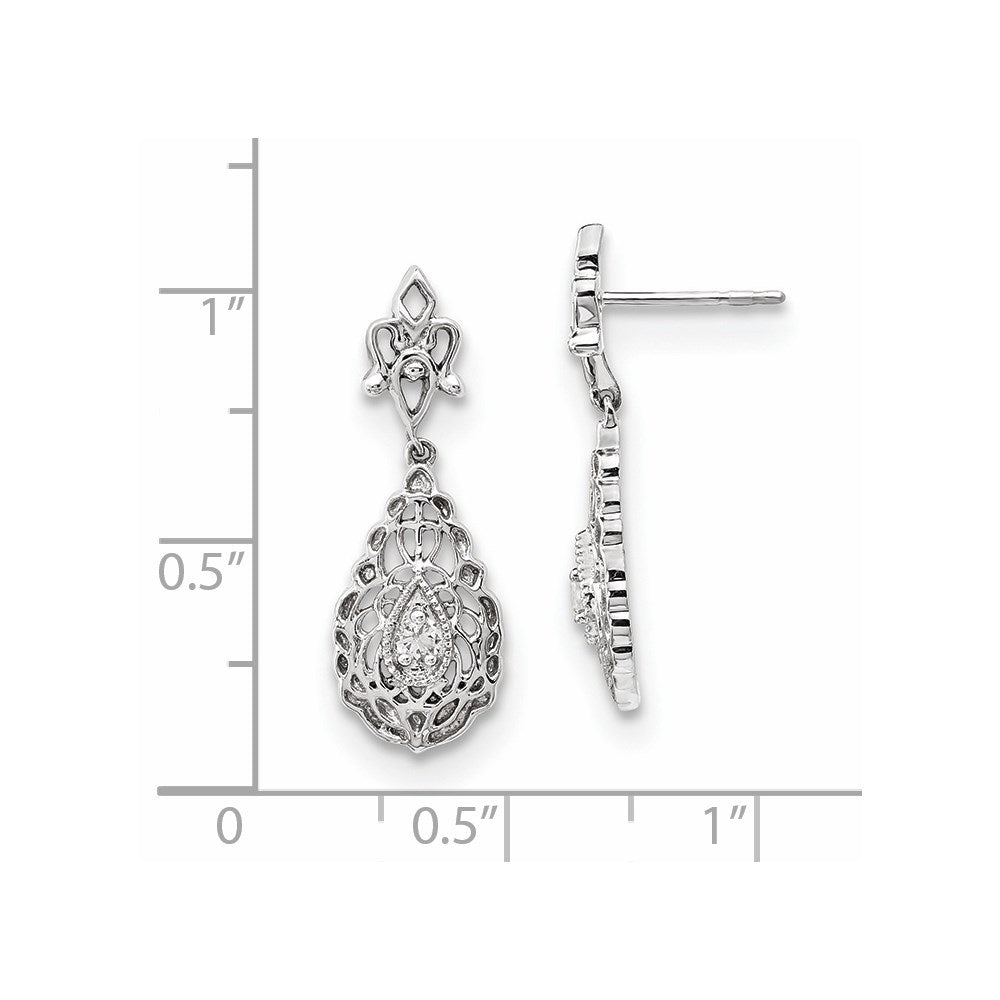 14K Weißgold Ohrringe mit echten Diamanten
