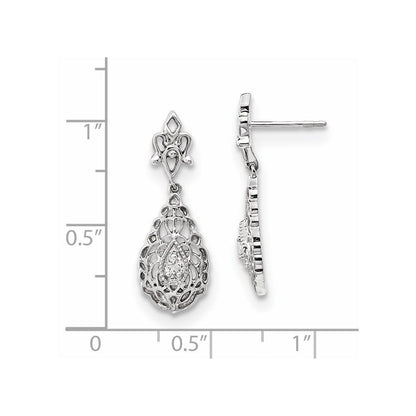 14K Weißgold Ohrringe mit echten Diamanten