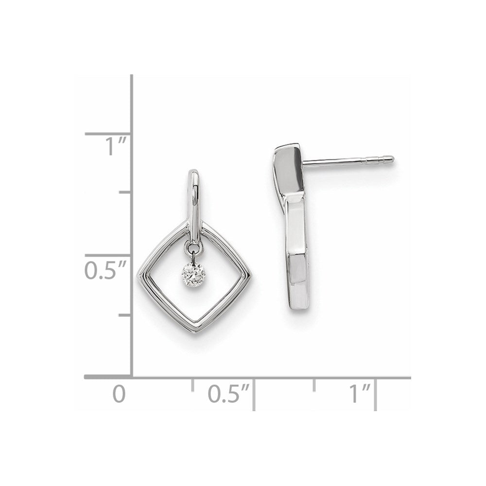 14K Weißgold Diamant-Ohrringe