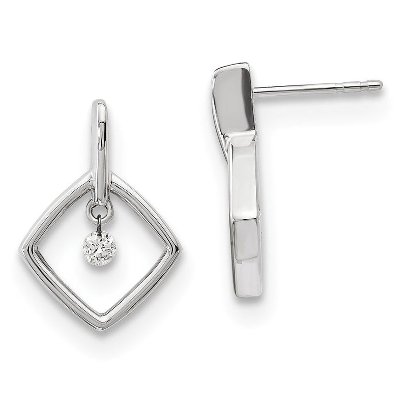 14K Weißgold Diamant-Ohrringe