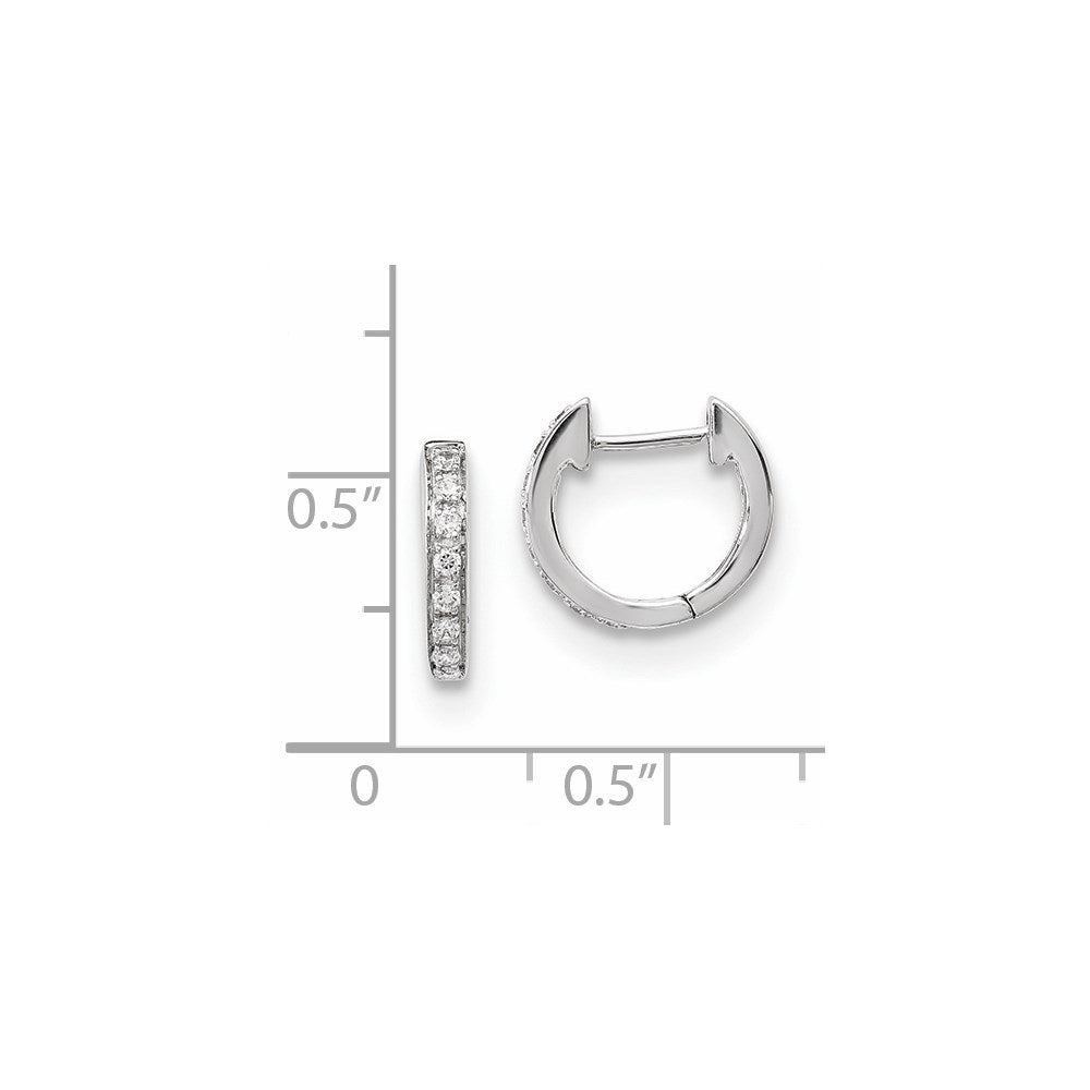 14K Weißgold Ohrringe mit echten Diamanten