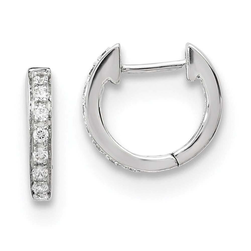 14K Weißgold Ohrringe mit echten Diamanten