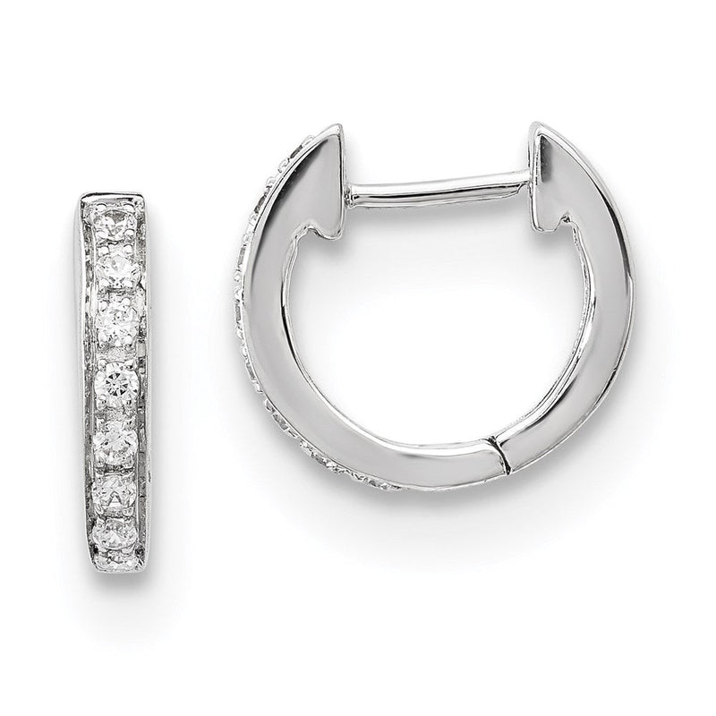14K Weißgold Ohrringe mit echten Diamanten