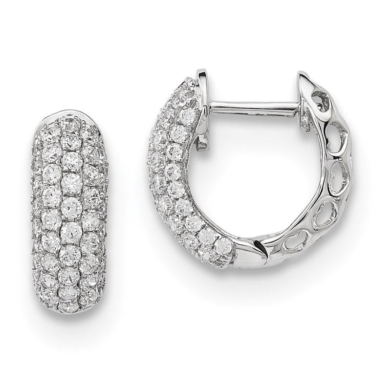 14K Weißgold Ohrringe mit echten Diamanten