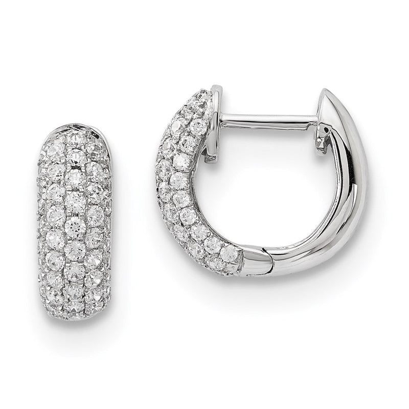 14K Weißgold Ohrringe mit echten Diamanten